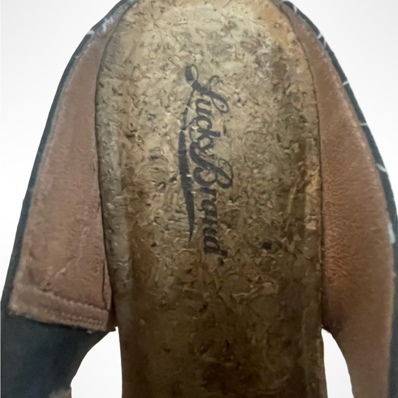 Lucky Brand Studded Black Wedge cork Sandals size 8 - Picture 5 of 5